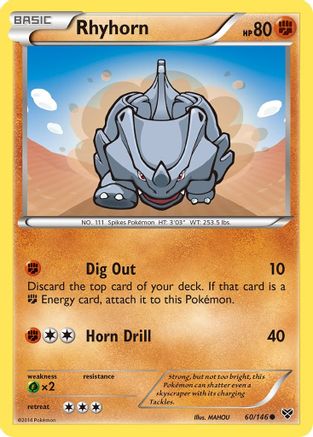 Rhyhorn - Reverse Holofoil XY Base Set - Common