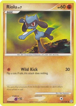 Riolu 061 - Reverse Holofoil Diamond and Pearl - Uncommon