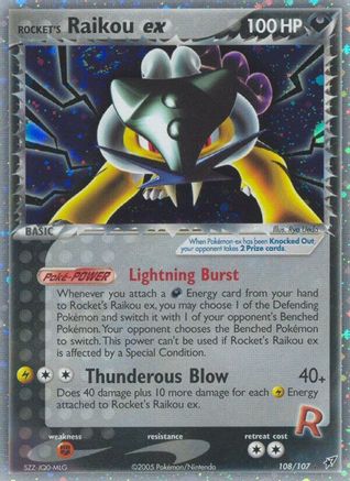 Rocket's Raikou ex - Holofoil Deoxys - Secret Rare