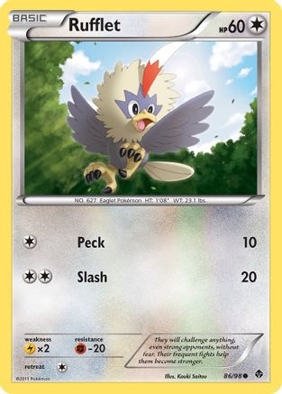 Rufflet (86) - Reverse Holofoil Emerging Powers - Common