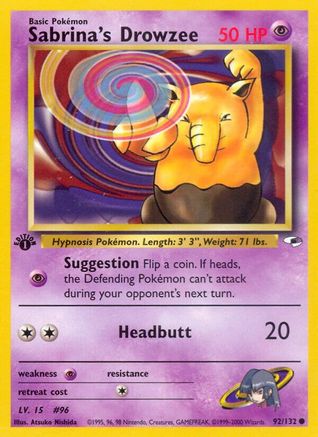 Sabrina's Drowzee 092 - 1st Edition Gym Heroes - Common