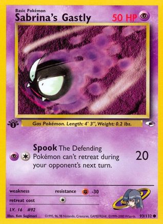 Sabrina's Gastly 093 - 1st Edition Gym Heroes - Common