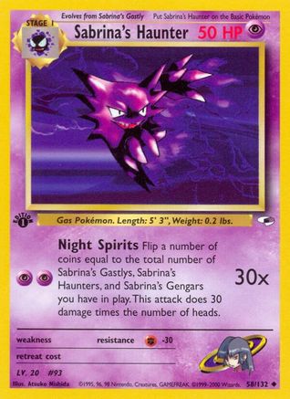 Sabrina's Haunter 058 - 1st Edition Gym Heroes - Uncommon