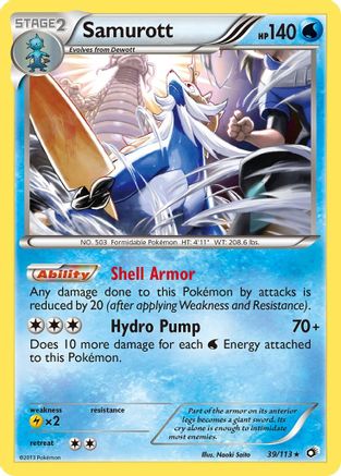 Samurott 039/113 - Holofoil Legendary Treasures - Holo Rare