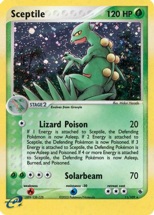 Sceptile - 11/109/109 - Reverse Holofoil Ruby and Sapphire - Holo Rare