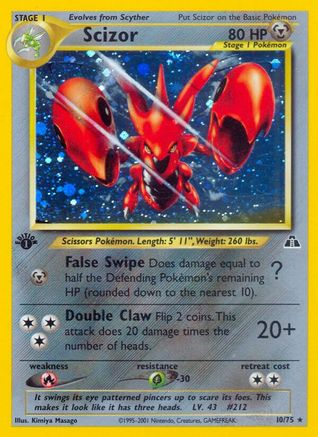 Scizor (10) - Unlimited Holofoil Neo Discovery - Holo Rare