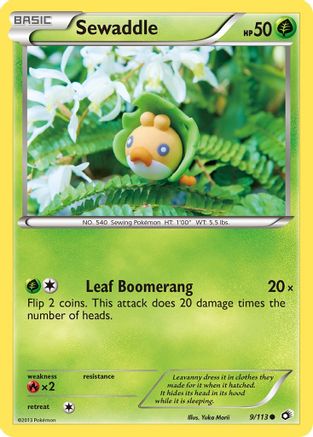 Sewaddle (9) (9) 009 - Reverse Holofoil Legendary Treasures - Common