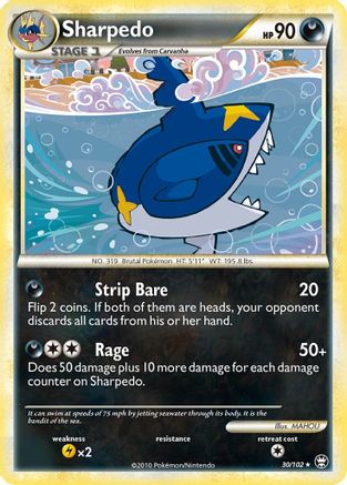 Sharpedo - Reverse Holofoil Triumphant - Rare