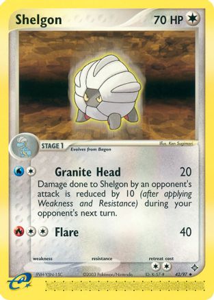 Shelgon - 42/97/097 - Reverse Holofoil Dragon - Uncommon