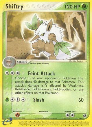 Shiftry - 22/100/100 - Reverse Holofoil Sandstorm - Rare