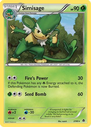 Simisage - Reverse Holofoil Emerging Powers - Rare