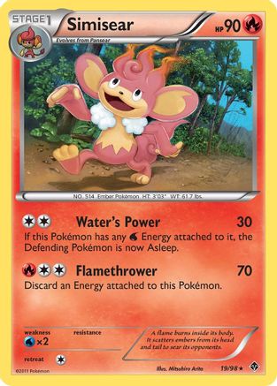 Simisear - Reverse Holofoil Emerging Powers - Rare