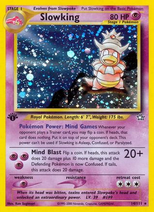 Slowking 014 - 1st Edition Holofoil Neo Genesis - Holo Rare