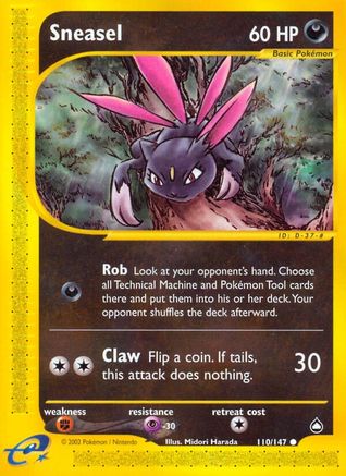 Sneasel 110/147 - Reverse Holofoil Aquapolis - Common