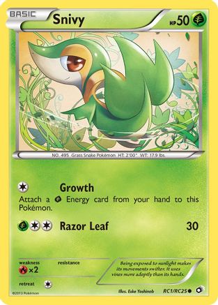 Snivy RC1 - Holofoil Legendary Treasures Radiant Collection - Common
