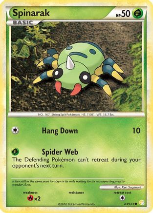 Spinarak 083 - Reverse Holofoil HeartGold SoulSilver - Common