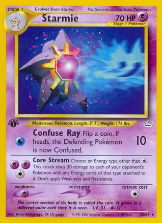Starmie 025 - 1st Edition Neo Revelation - Rare