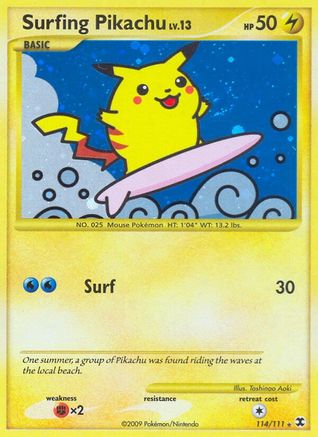 Surfing Pikachu - Holofoil Rising Rivals - Secret Rare