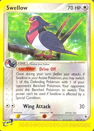 Swellow/109 - Reverse Holofoil Ruby and Sapphire - Uncommon