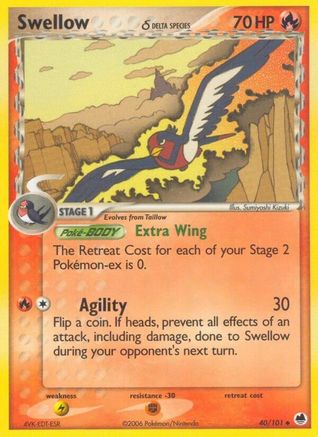 Swellow (Delta Species) - Reverse Holofoil Dragon Frontiers - Uncommon
