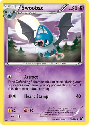 Swoobat Black and White - Uncommon
