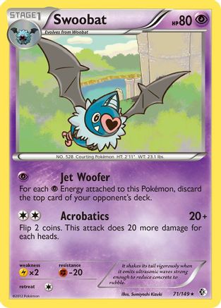 Swoobat - Reverse Holofoil Boundaries Crossed - Rare