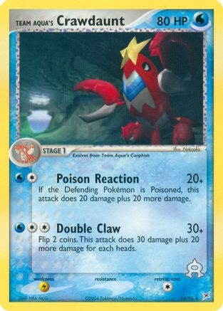 Team Aqua's Crawdaunt - 14/95/95 - Reverse Holofoil Team Magma vs Team Aqua - Rare