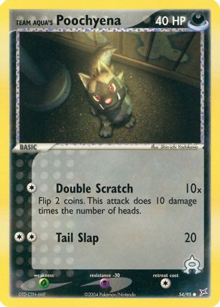 Team Aqua's Poochyena 054/95 - Reverse Holofoil Team Magma vs Team Aqua - Common