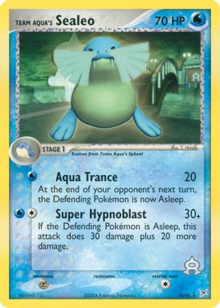 Team Aqua's Sealeo - 16/95/95 - Reverse Holofoil Team Magma vs Team Aqua - Rare