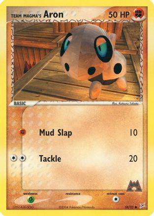 Team Magma's Aron 058/95 - Reverse Holofoil Team Magma vs Team Aqua - Common