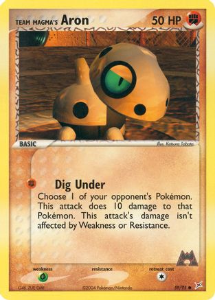 Team Magma's Aron - 59/95/95 - Reverse Holofoil Team Magma vs Team Aqua - Common