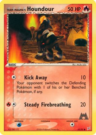 Team Magma's Houndour - 63/95/95 - Reverse Holofoil Team Magma vs Team Aqua - Common