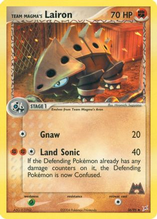 Team Magma's Lairon - 36/95/95 - Reverse Holofoil Team Magma vs Team Aqua - Uncommon