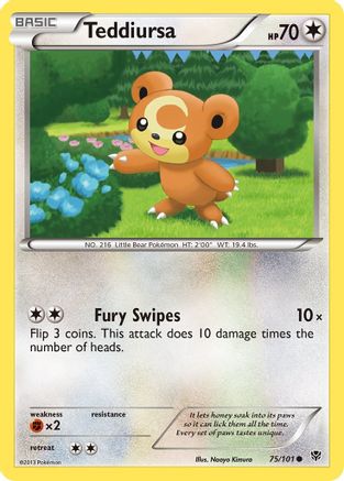 Teddiursa 075 - Reverse Holofoil Plasma Blast - Common