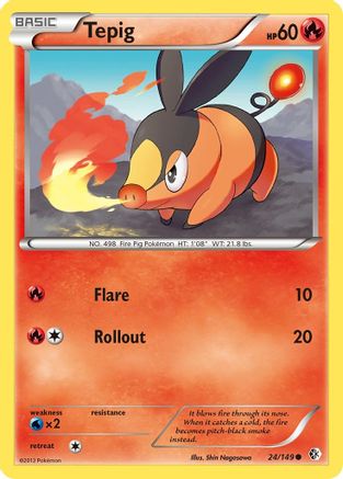 Tepig - Reverse Holofoil Boundaries Crossed - Common