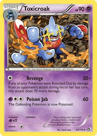 Toxicroak - Reverse Holofoil Legendary Treasures - Rare