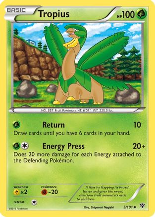 Tropius/101 - Reverse Holofoil Plasma Blast - Uncommon