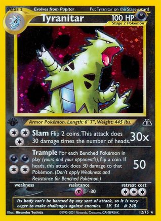 Tyranitar (12)/75 - 1st Edition Holofoil Neo Discovery - Holo Rare