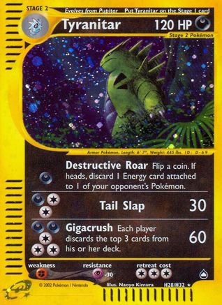 Tyranitar (H28) - Holofoil Aquapolis - Holo Rare