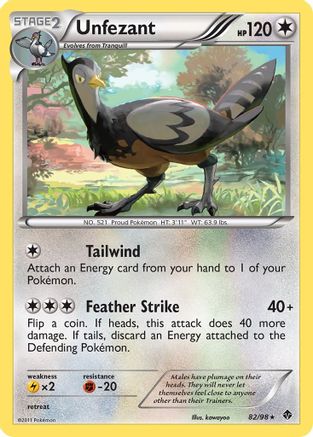 Unfezant - Reverse Holofoil Emerging Powers - Rare