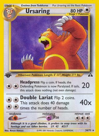Ursaring (34) (34) 034 - Unlimited Neo Discovery - Rare