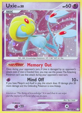 Uxie/123 - Reverse Holofoil Mysterious Treasures - Holo Rare