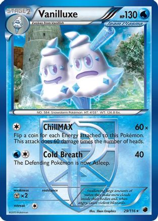 Vanilluxe (Team Plasma) - Reverse Holofoil Plasma Freeze - Rare