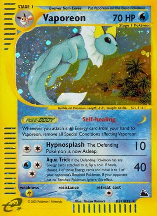 Vaporeon (H31) - Holofoil Skyridge - Holo Rare