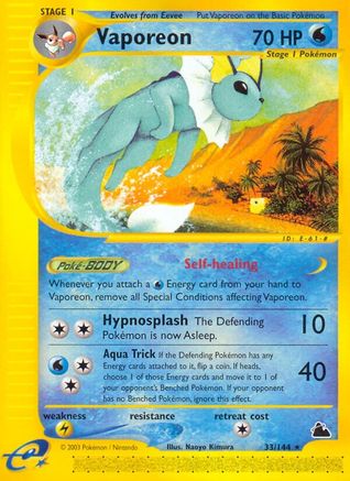 Vaporeon - Reverse Holofoil Skyridge - Rare