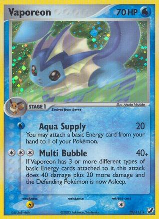 Vaporeon - Holofoil Unseen Forces - Holo Rare