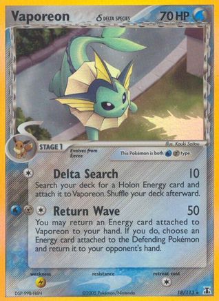 Vaporeon (Delta Species) 018 - Reverse Holofoil Delta Species - Holo Rare