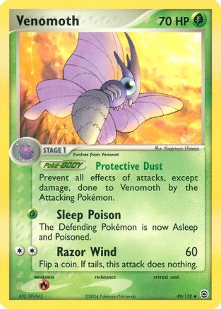 Venomoth - Reverse Holofoil FireRed & LeafGreen - Uncommon