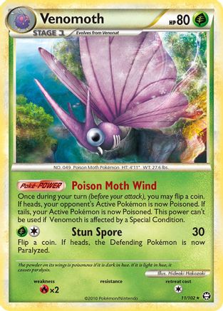 Venomoth 011 - Holofoil Triumphant - Holo Rare