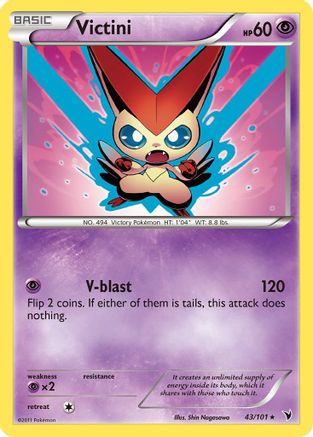 Victini (43) - Reverse Holofoil Noble Victories - Rare
